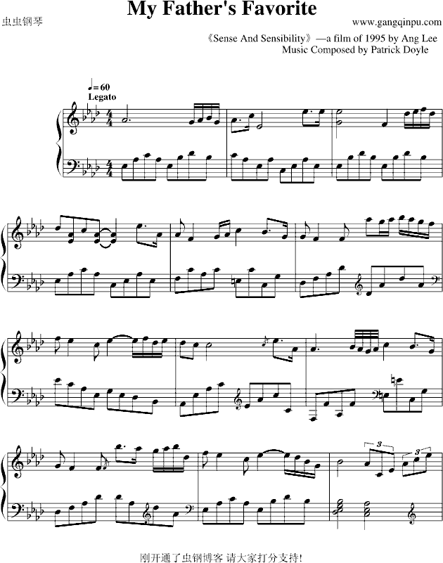 sense and sensibility 理智与情感-钢琴谱(钢琴曲)-影视1
