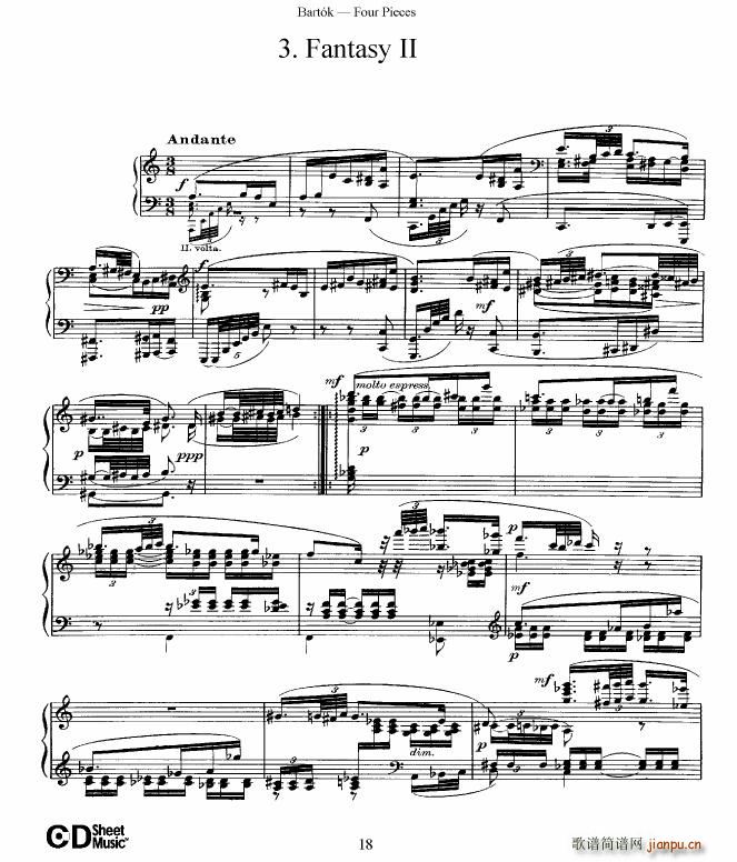 Bartok DD 71 Four Piano Pieces18
