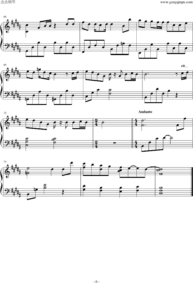 不再 陈乃荣  吴凌云编制-钢琴谱(钢琴曲)-陈乃荣6