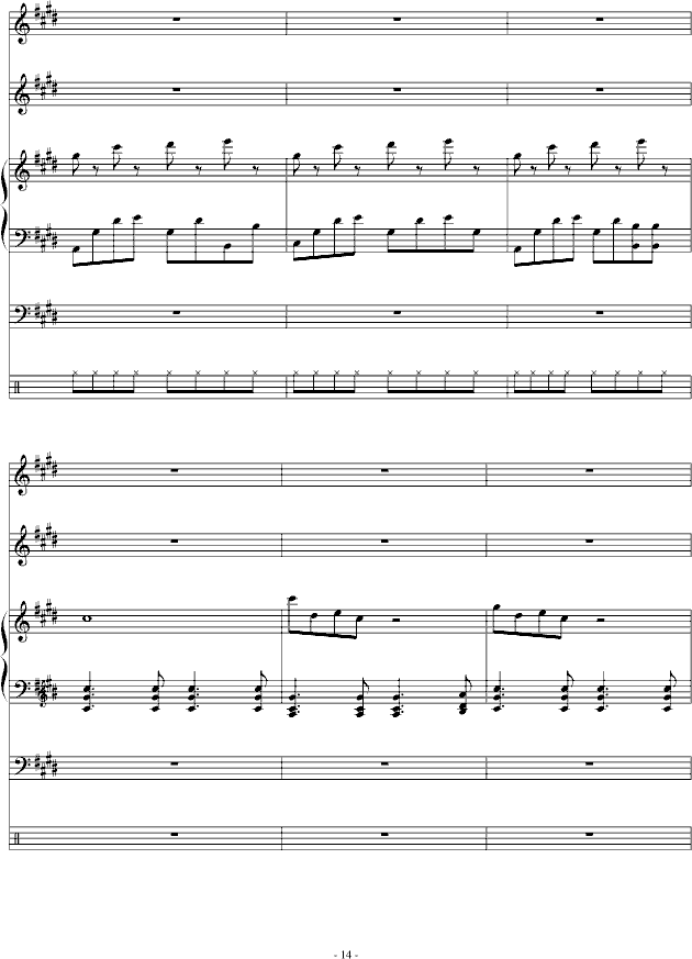 埃克斯-钢琴谱(钢琴曲)-血腥残阳14