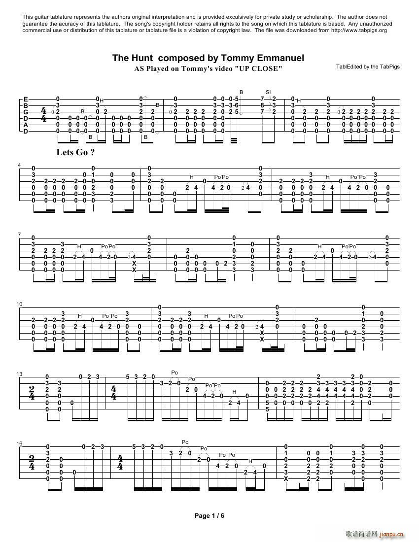 tommy emmanuel the hunt from up close video(指弹吉它)1
