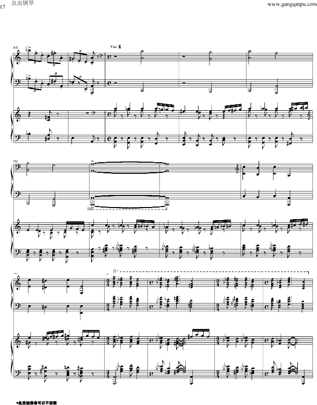 帕格尼尼主题狂想曲-（1~10变奏）-钢琴谱(钢琴曲)-拉赫马尼若夫17