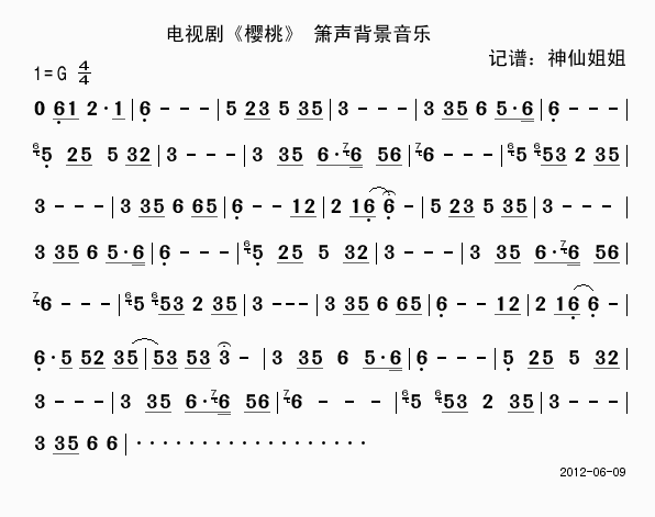 樱桃 电视剧《樱桃》箫背景音乐1