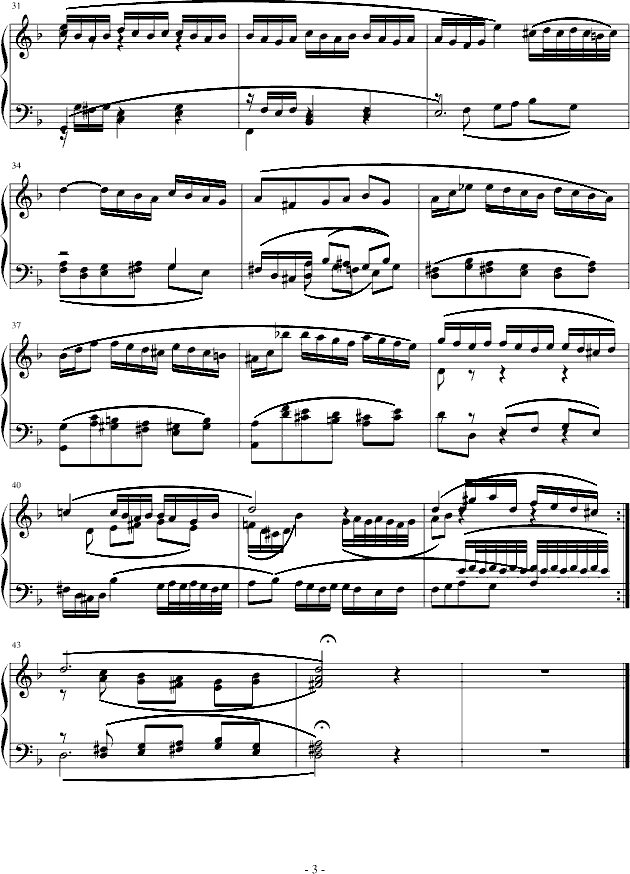 d小调赋格-钢琴谱(钢琴曲)-巴赫-P.E.Bach3