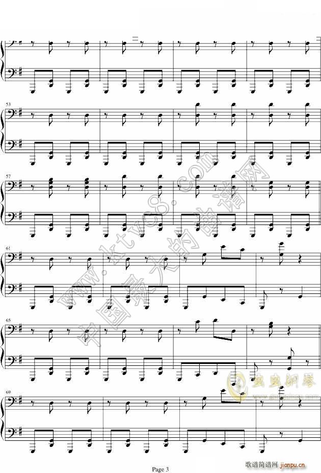 匈牙利舞曲第五号B调四手联弹低音部_勃拉姆斯 Brahms3