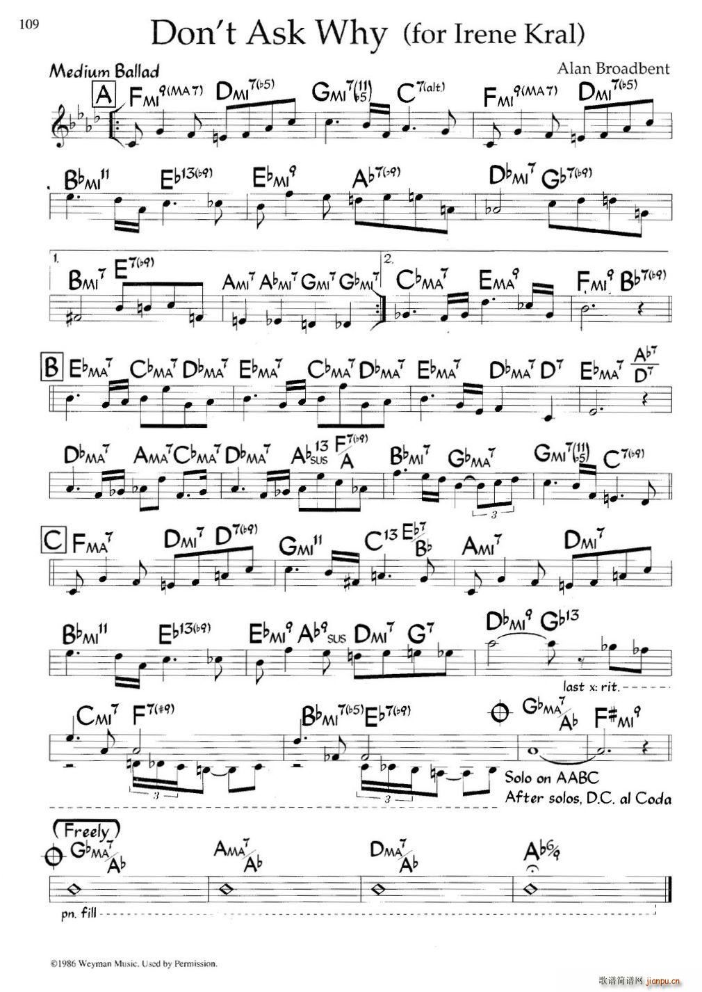 Don t Ask Why(爵士钢琴曲)1
