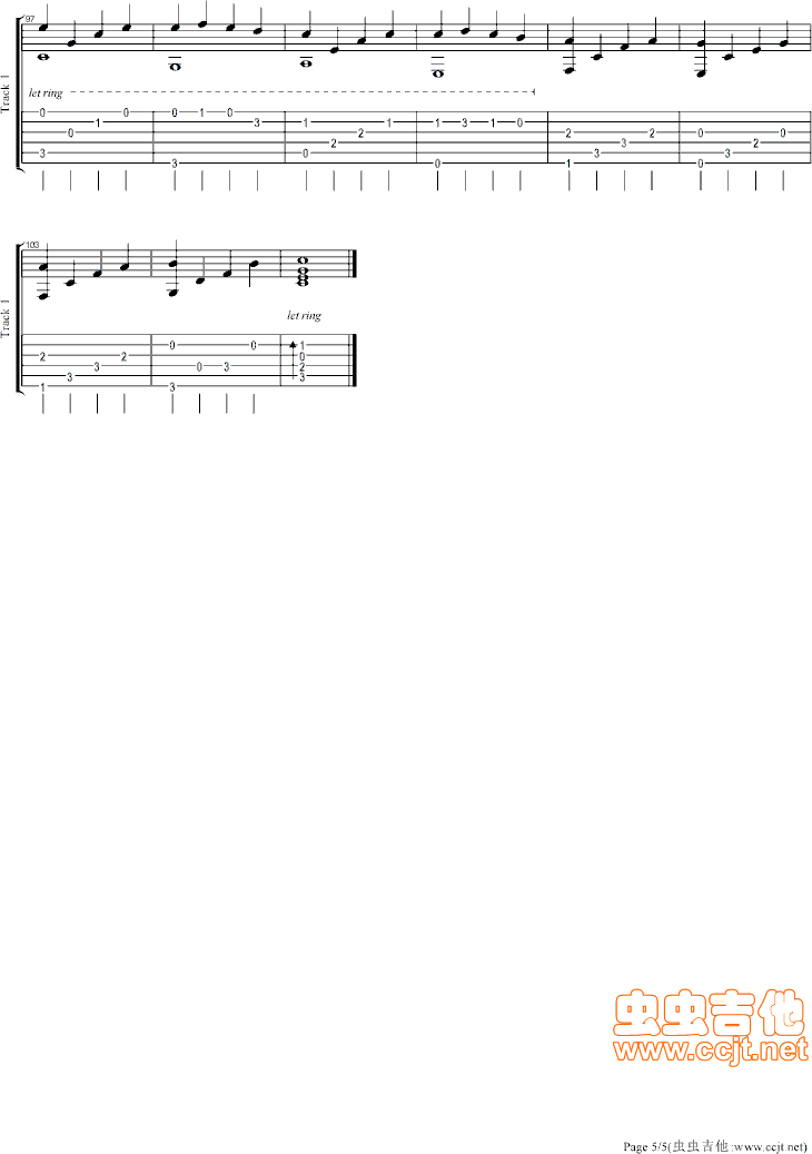 卡农吉他版C调自编_帕赫贝尔-Pachelbel5