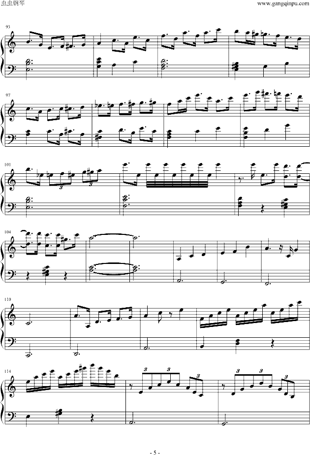 我的快乐-[命中注定我�勰�]插曲-钢琴谱(钢琴曲)-锦绣二重唱5