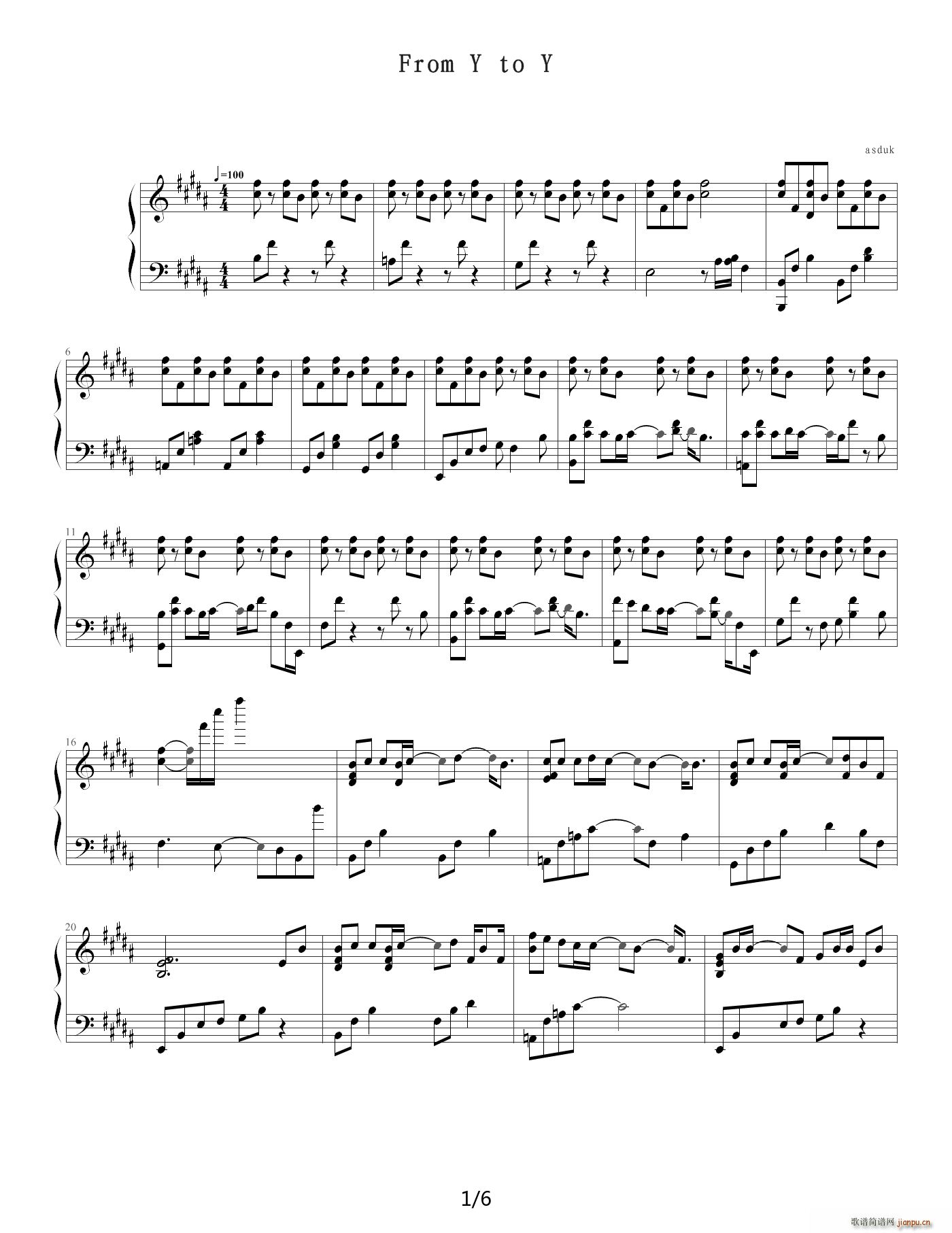 from y to y 触手猴版 B调1