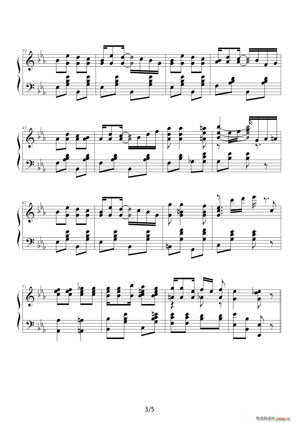 Peacherine Rag（海上钢琴师插曲 斯科特?乔普林（Scott Joplin）） 降E调3