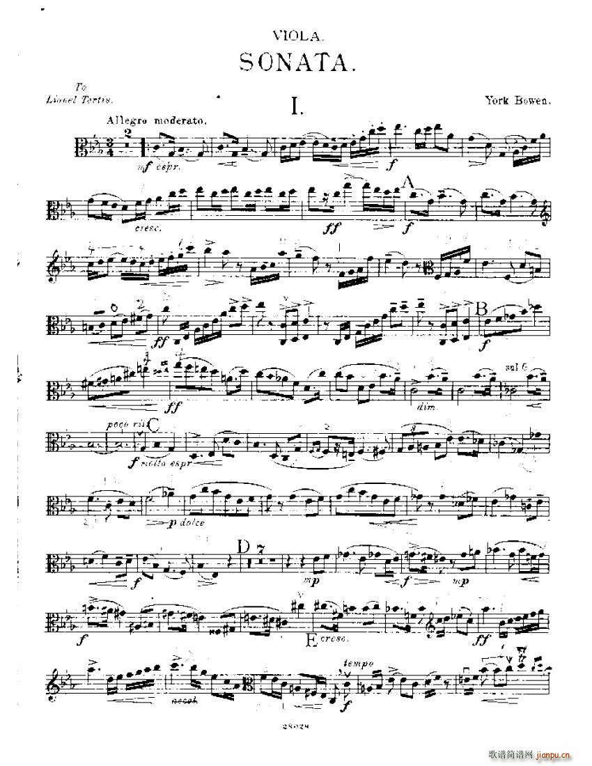 Bowen viola sonata No 1 Va part1