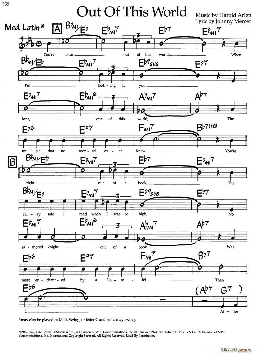 Out Of This World（爵士钢琴曲）1