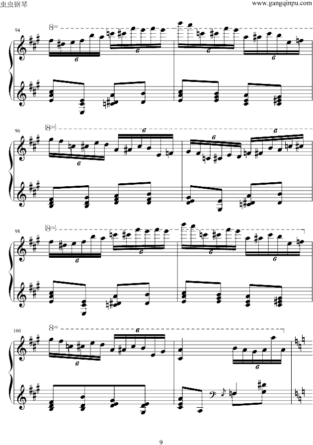 瓦洛多斯《土耳其进行曲》原版-钢琴谱(钢琴曲)-莫扎特9