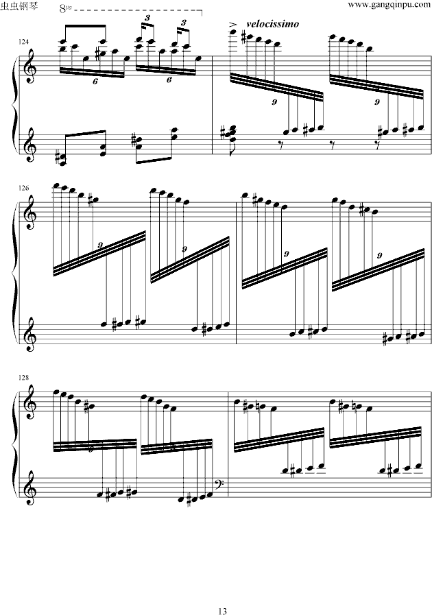 瓦洛多斯《土耳其进行曲》原版-钢琴谱(钢琴曲)-莫扎特13