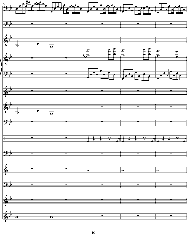 悲伤奏鸣曲-钢琴谱(钢琴曲)-E大调的天空10