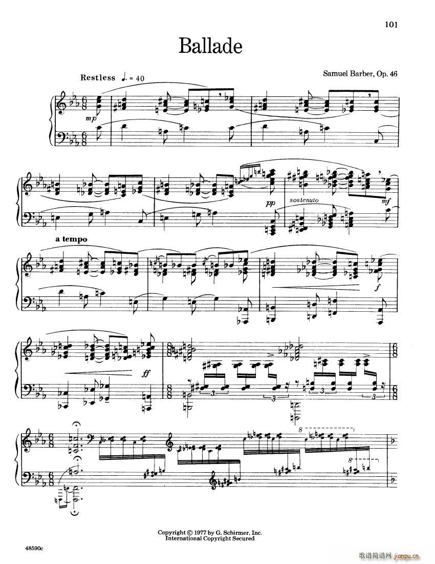 Barber op 46 Ballade1