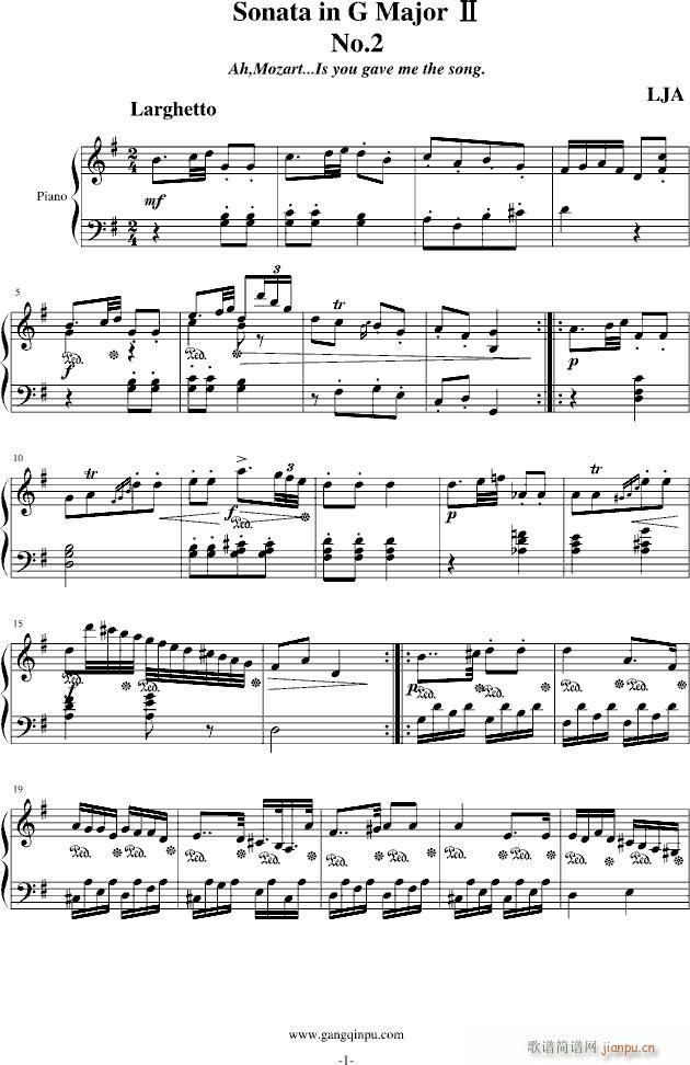 G大调小奏鸣曲第二乐章NO.2_灵动无痕1