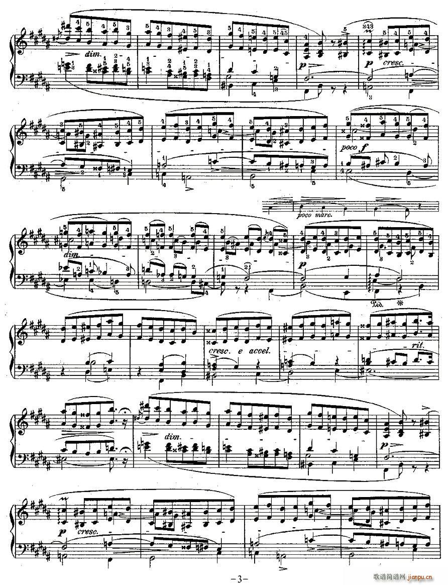 肖邦钢琴练习曲，Op.25之十3