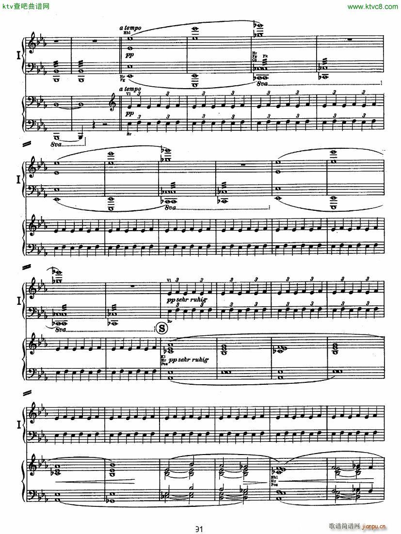 Bruckner Symphony No 4 4 hands arr 二40