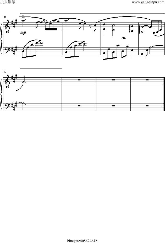 Reason-bluegate编配版-钢琴谱(钢琴曲)-蓝色生死恋4