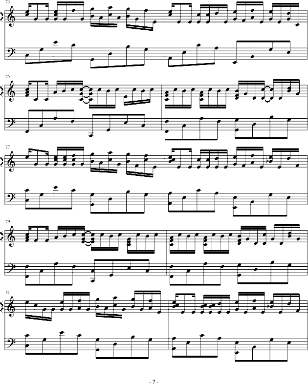 卡农-（简单和弦版）-钢琴谱(钢琴曲)-帕赫贝尔-Pachelbel7