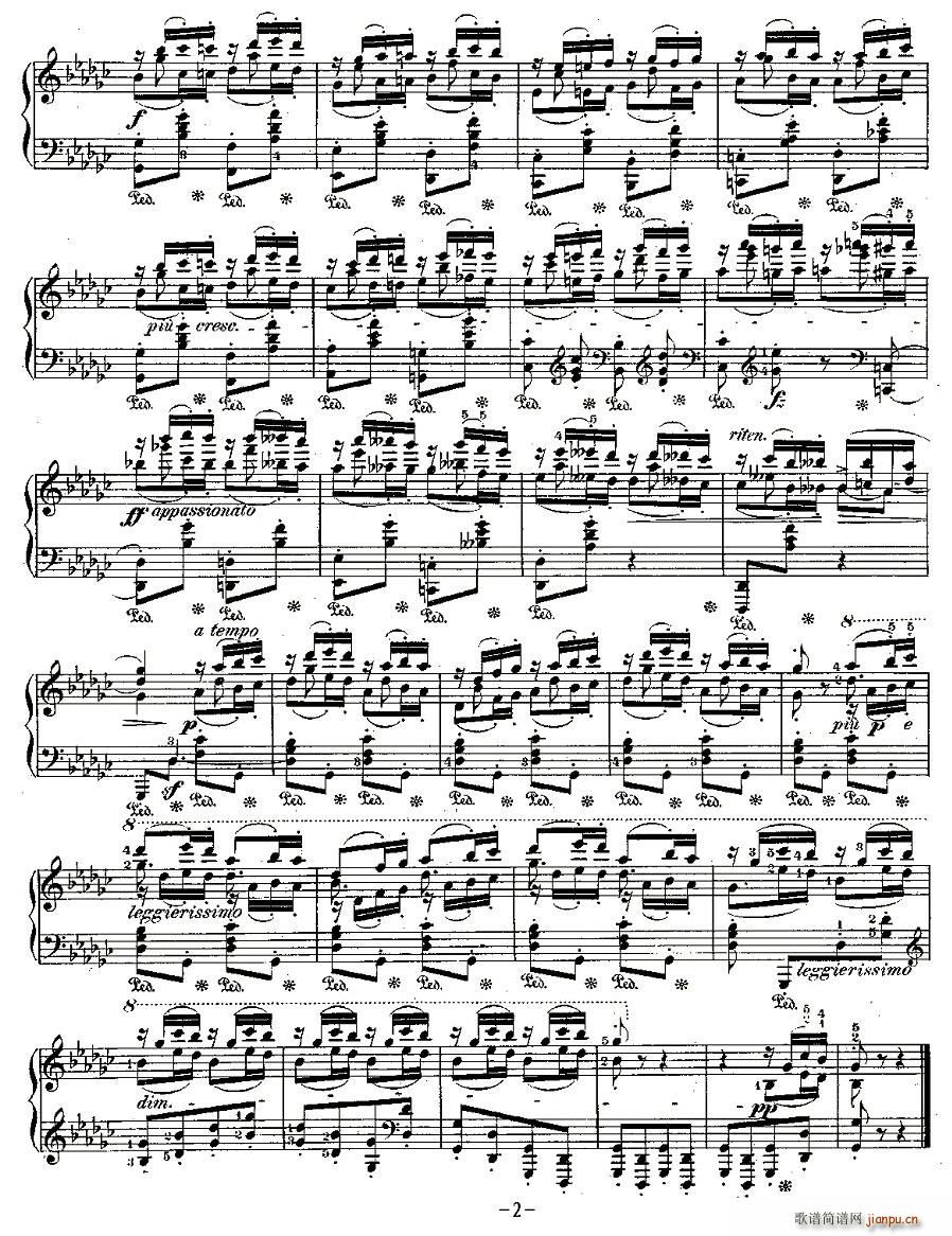 肖邦钢琴练习曲，Op.25之九2