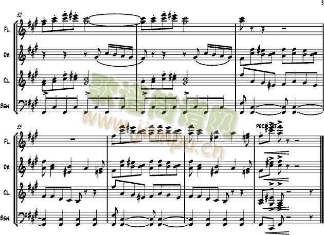 《四小天鹅舞曲》木管四重奏3