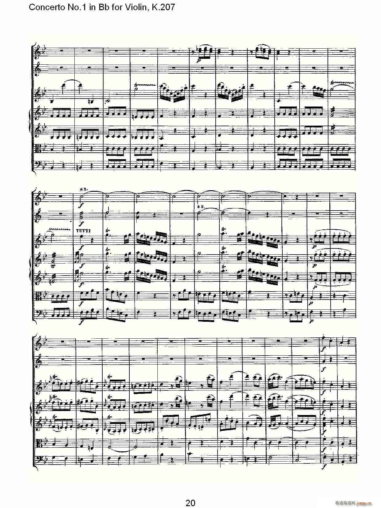 Concerto No.1 in Bb for Violin, K.207（Bb调小提琴第一协奏曲）_沃尔夫冈・阿马多伊斯・莫扎特20