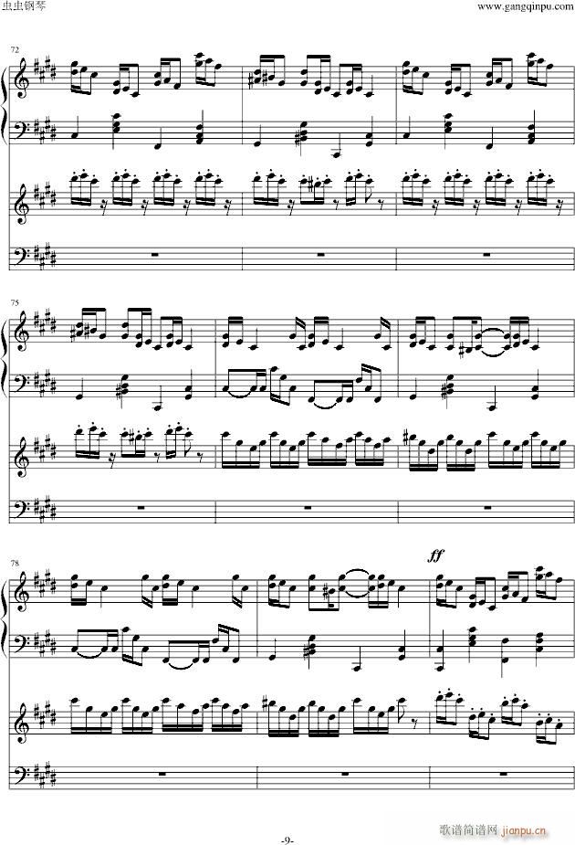 克罗地亚狂想曲 钢琴电子琴无和弦合奏_马克西姆 Maksim Mrvica9
