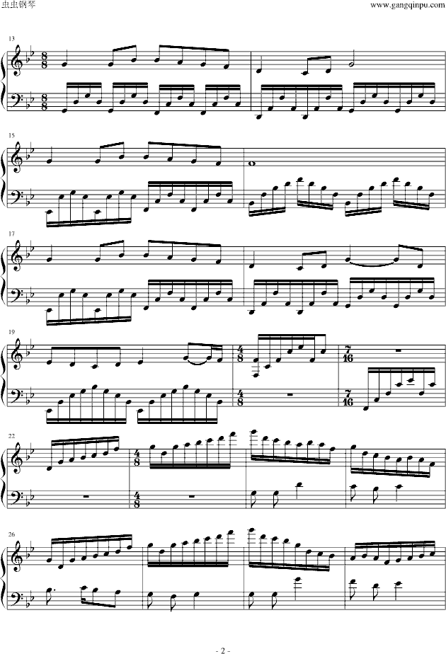 �宕�烧（童年的回忆&雪之梦&欢乐的牧童）-钢琴谱(钢琴曲)-克莱德曼2