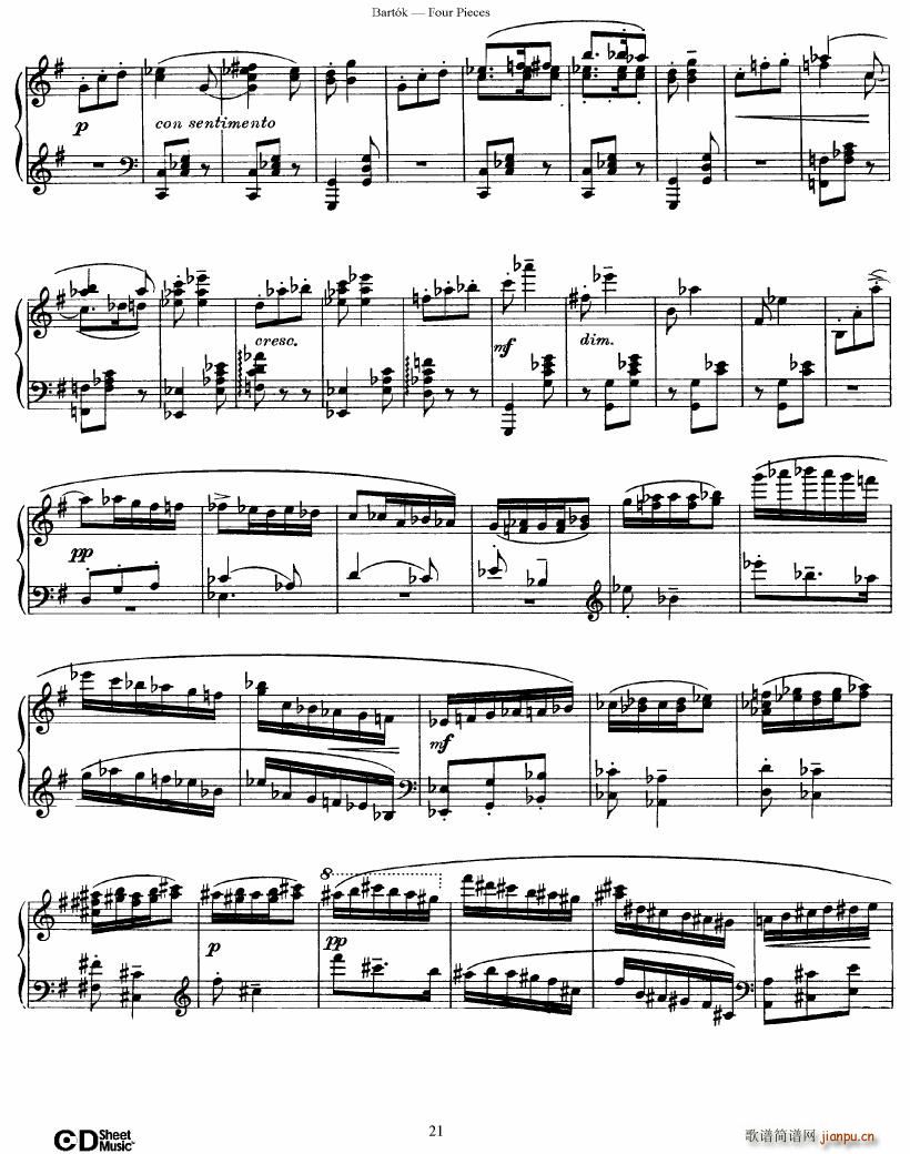Bartok DD 71 Four Piano Pieces21