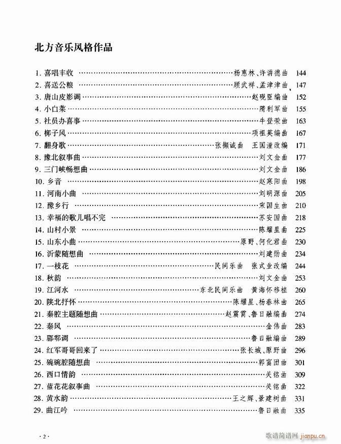 中国二胡名曲集锦南北音乐风格 目录1-602