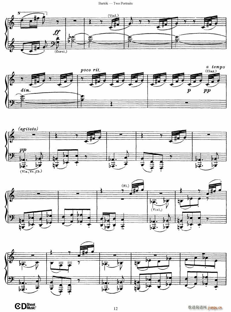 Bartok SZ 37 Two Portraits op 512