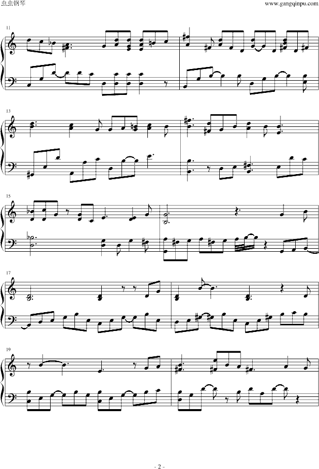 方大同――黑白（钢琴伴奏）-钢琴谱(钢琴曲)-方大同2