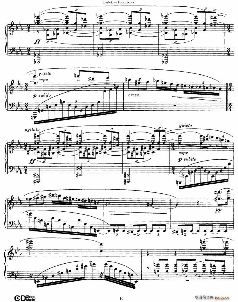Bartok DD 71 Four Piano Pieces16