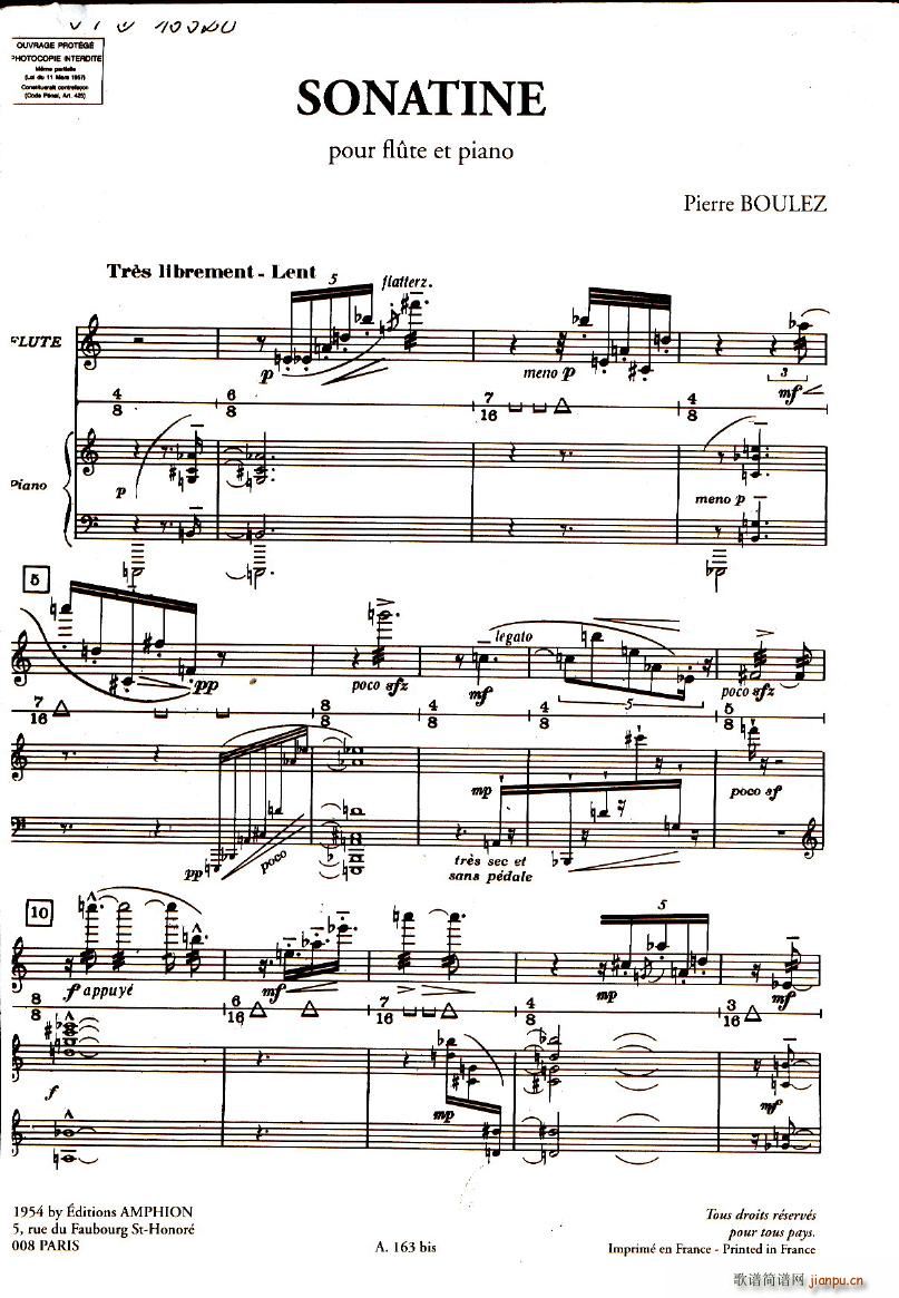 Boulez Sonatine Pour Flute Et Piano1