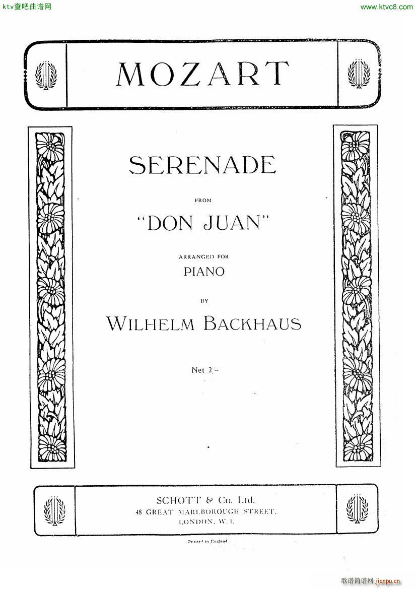 Mozart Backhaus Serenade from Don Juan1