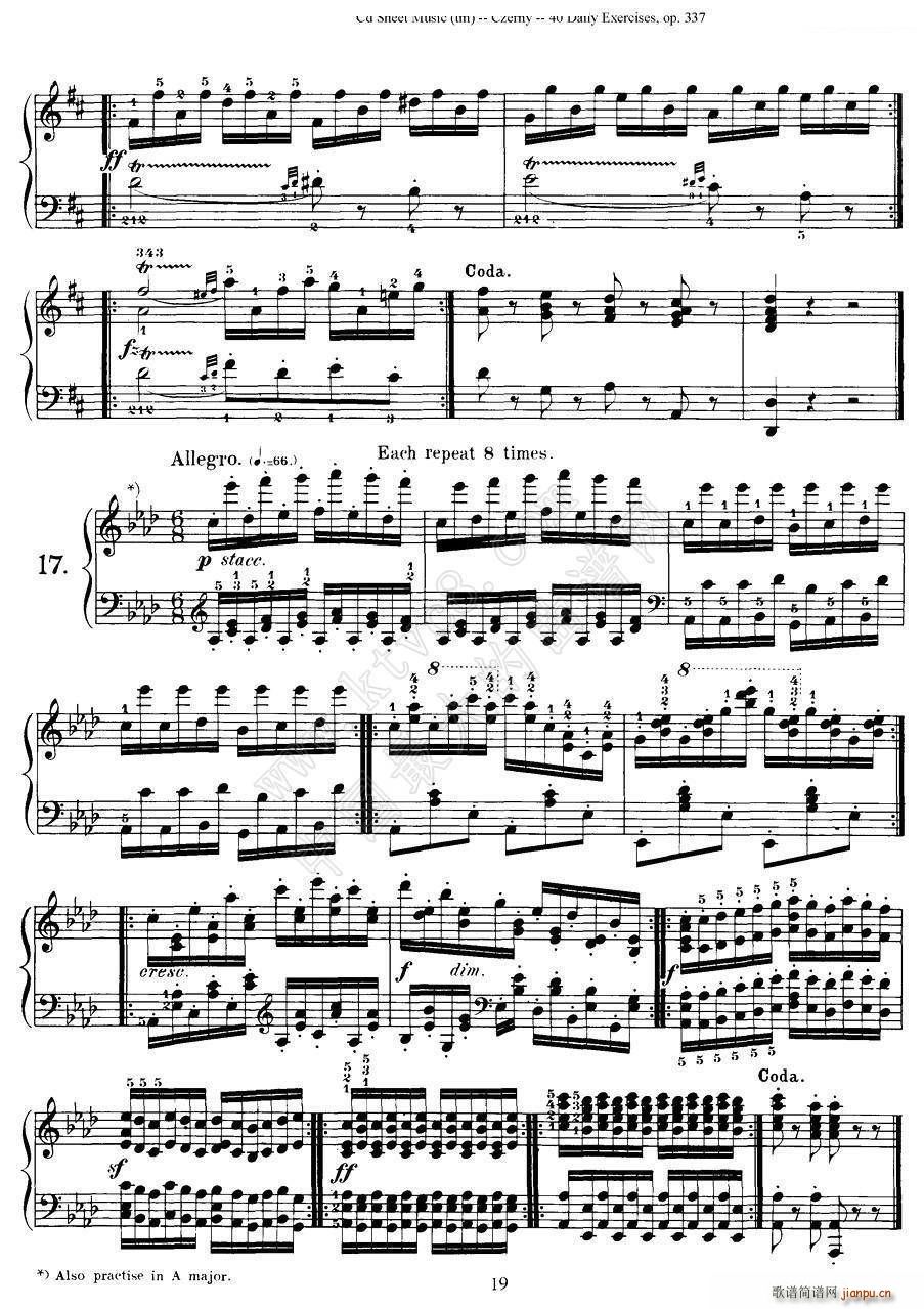 Czerny - 40 Daily Exerci Op 337（16―20）（40首日常训练曲）2