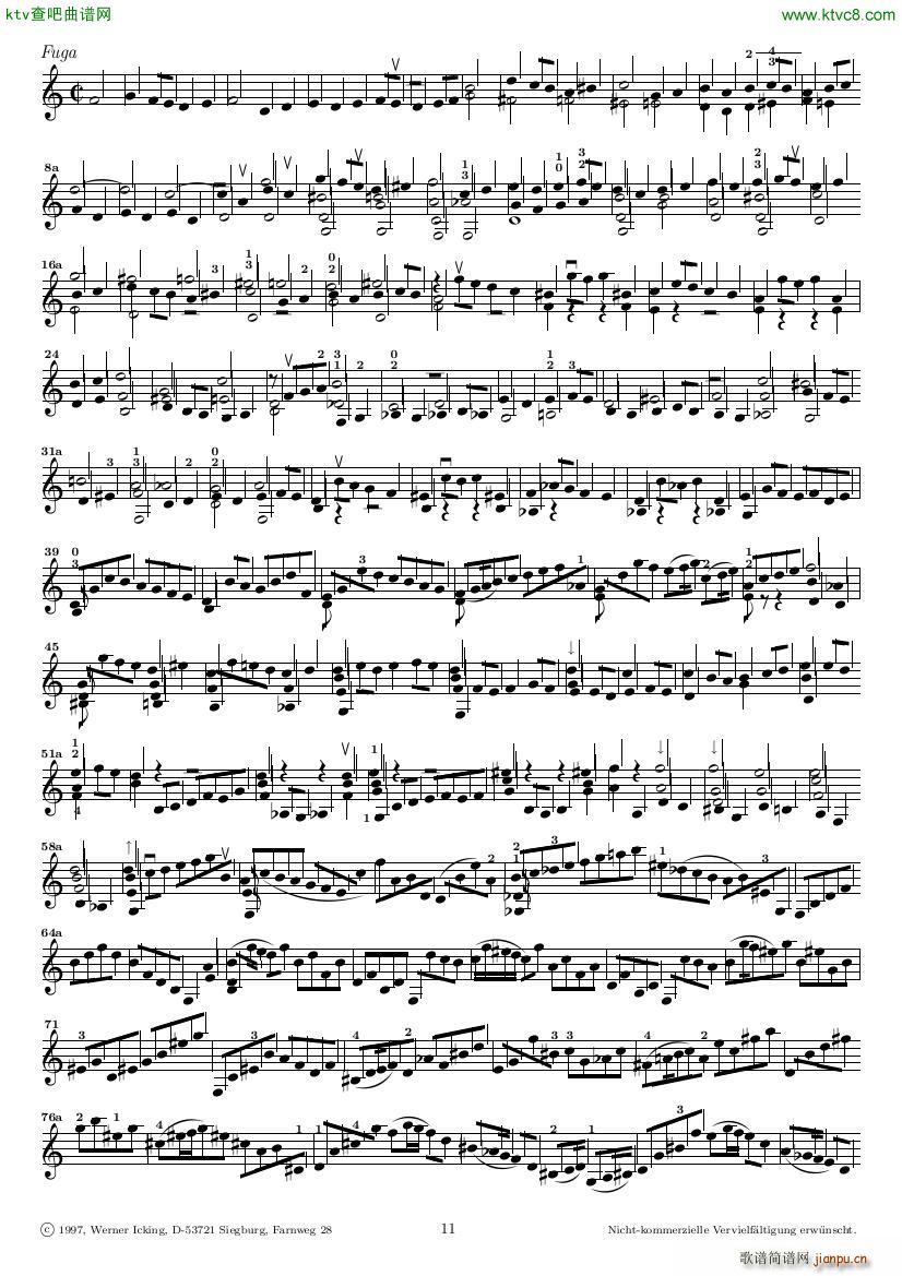 Bach JS BWV 1005 Sonata for Solo Violin in C11