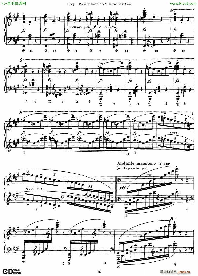 Piano Concerto in A minor Op 16 1868 rev 1907 piano solo arr35