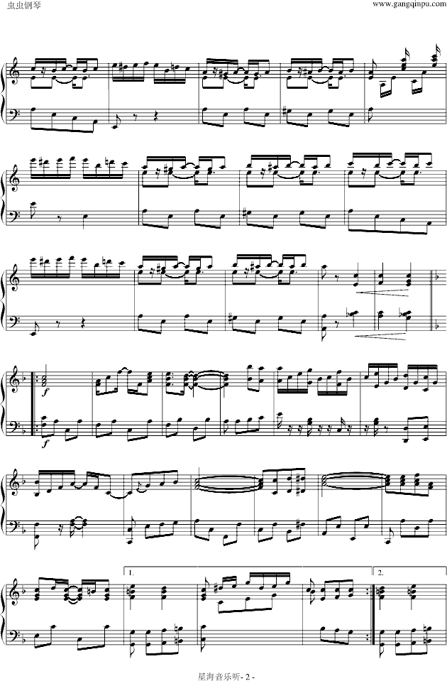 献给爱丽丝- Jazz-钢琴谱(钢琴曲)-贝多芬-beethoven2