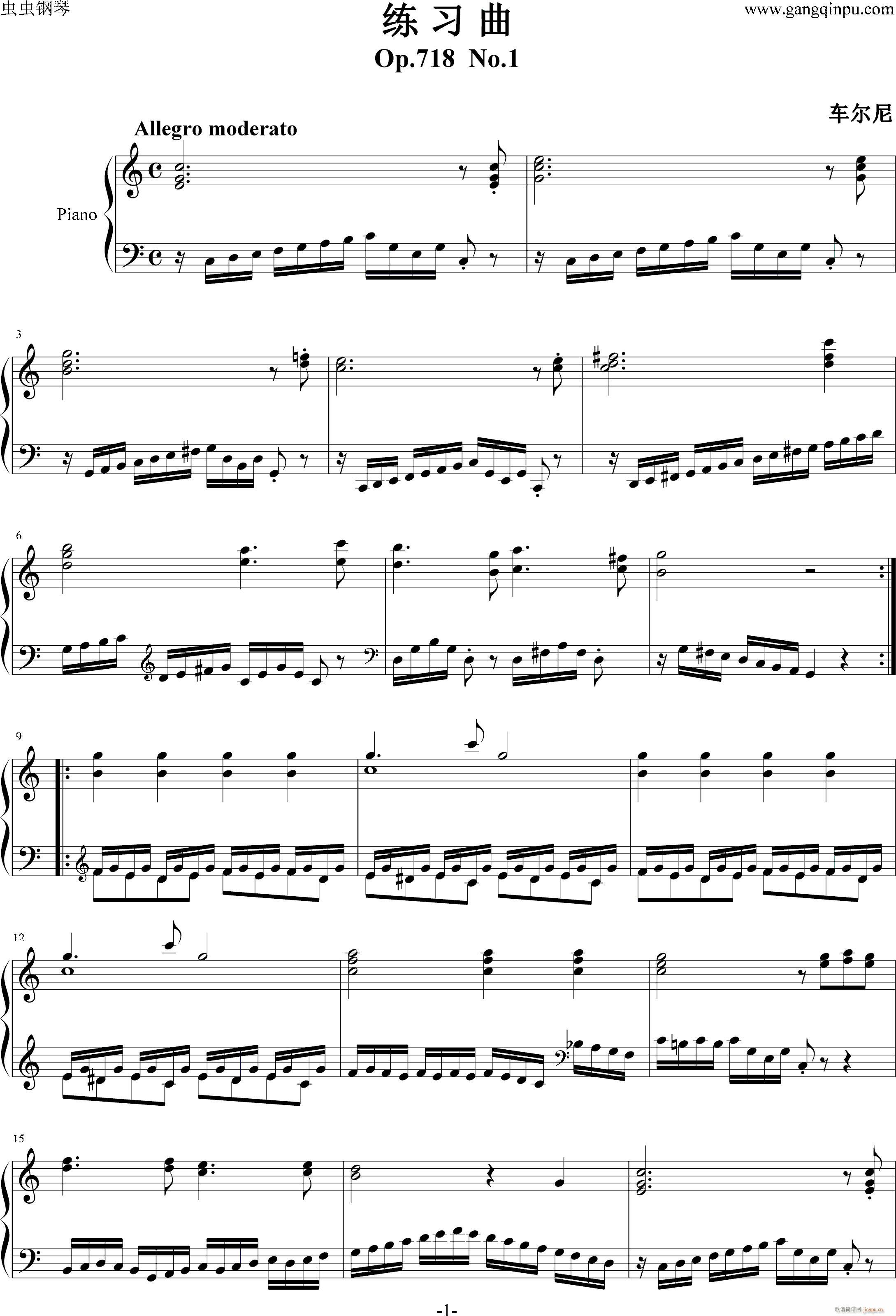 左手练习曲718―01_车尔尼 Czerny1