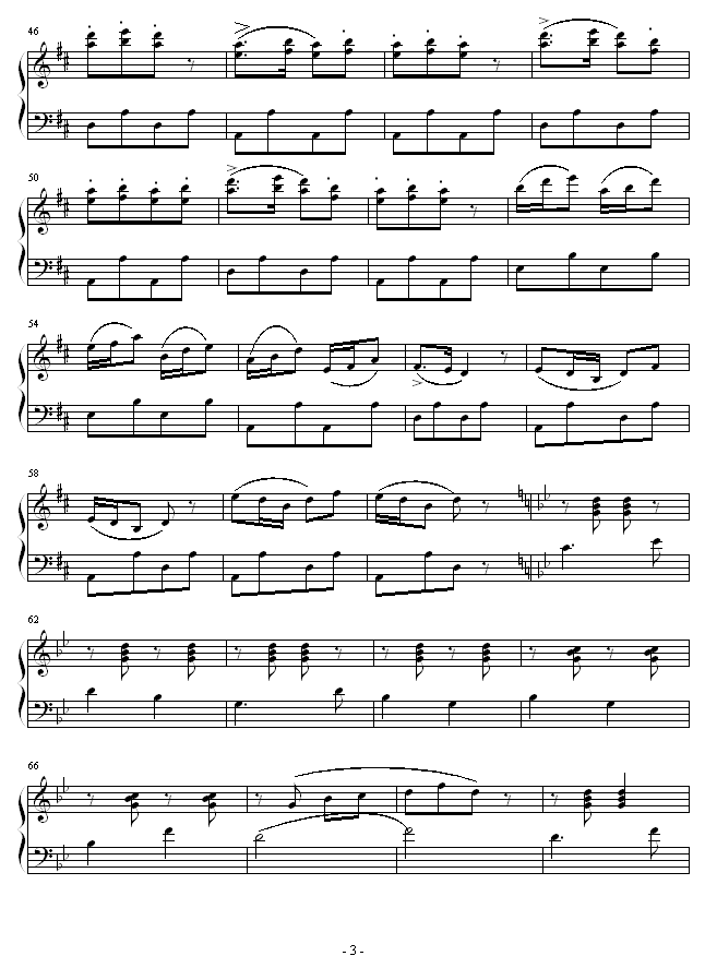 庆翻身-钢琴谱(钢琴曲)-中国名曲3