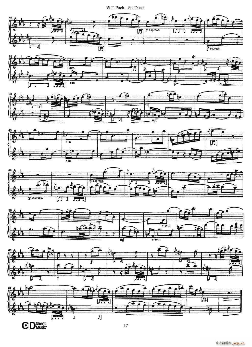 W F 巴赫―六首二重奏练习曲（3）4