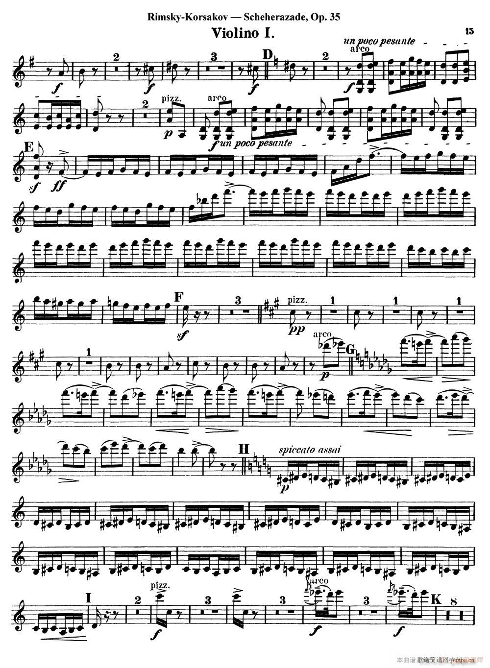 Scheherazade（Ⅳ）Op 35（第一小提琴）2