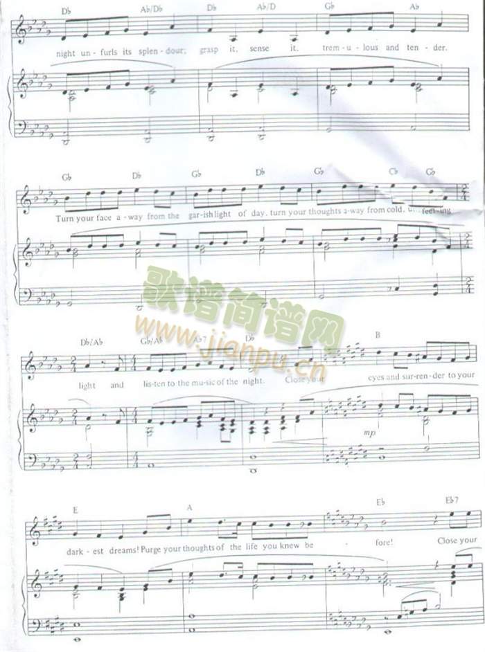 韦伯音乐剧〈剧院魅影〉主题歌曲2