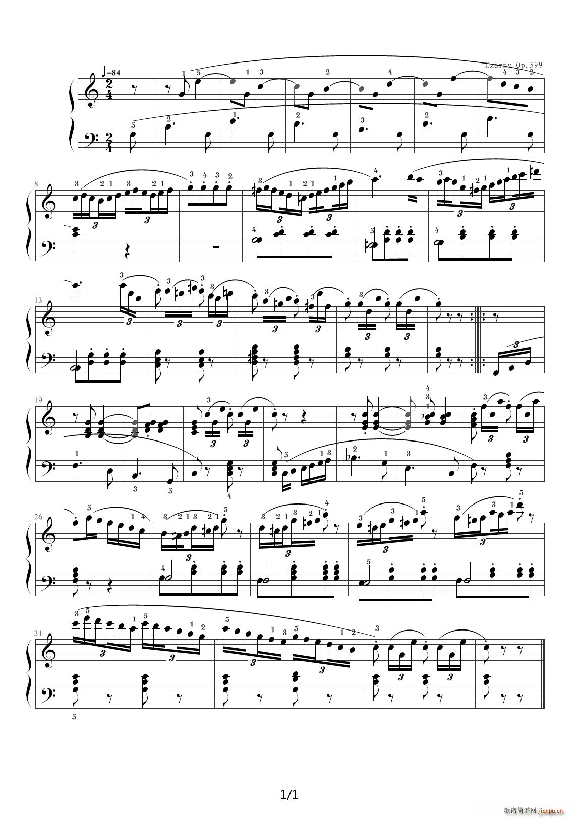 车尔尼599 NO 80 C调1