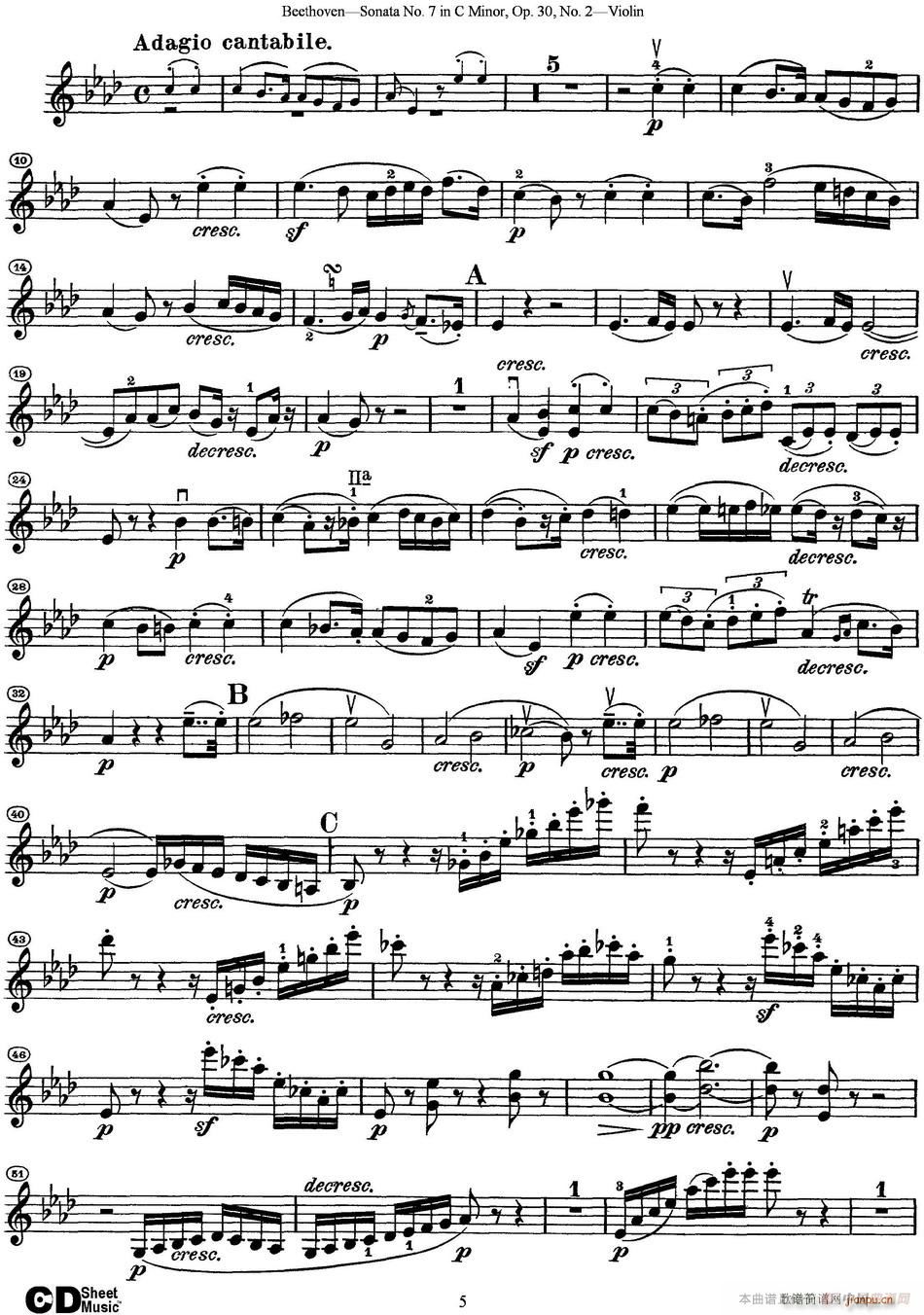 Violin Sonata No 7 in C Minor Op 30 No 25