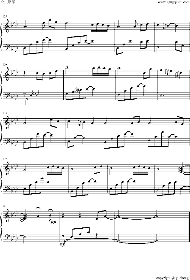 绵雪（《冬》）-钢琴谱(钢琴曲)-深町 纯7