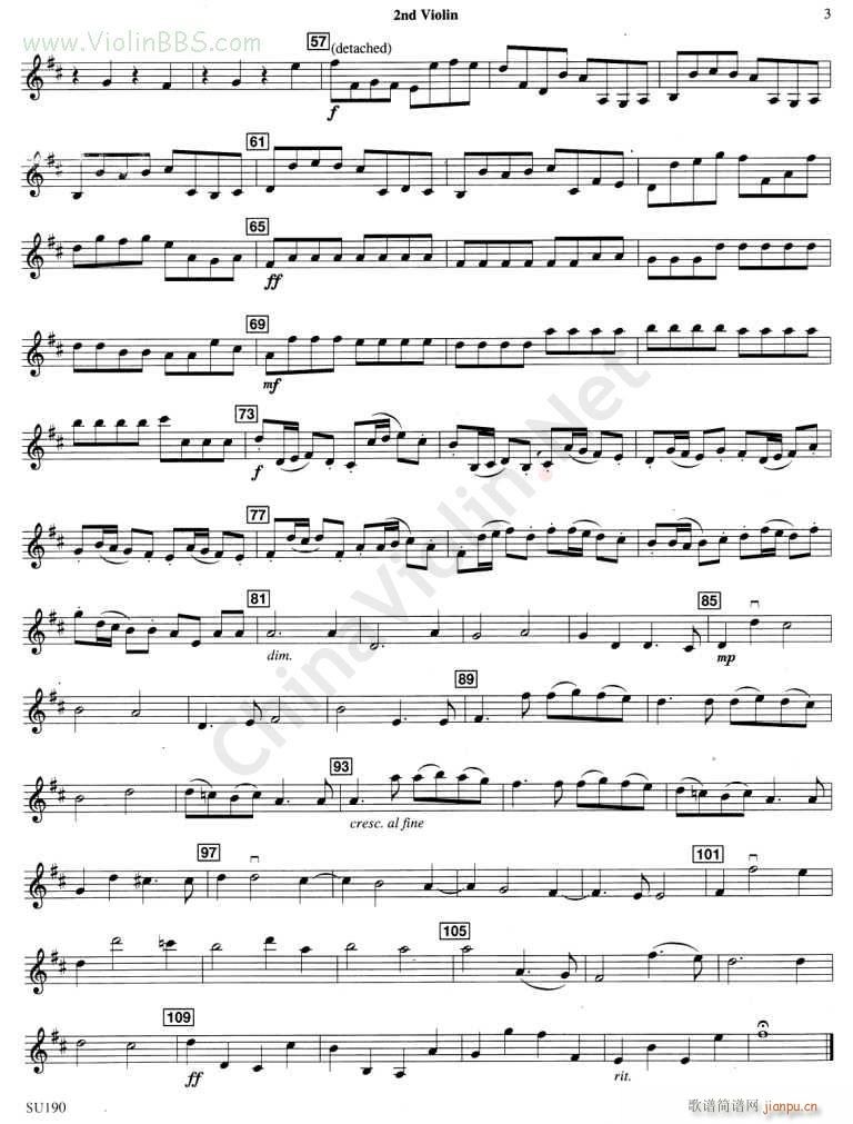 卡农 CANON IN D 3 小提琴_PACHELBEL4